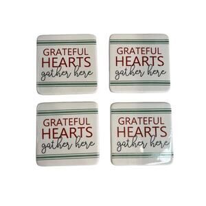 Inspirational Ceramic‎ Coaster Set Multicolor Home Decor 4 Pack
